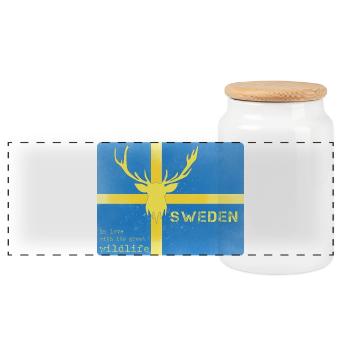 Sweden wildlife Schweden Fahne - Panorama Keksdose mit Holzdeckel - Weiß - Vorne