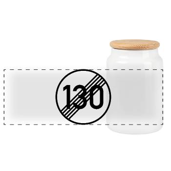 UNBEGRENZT 130 by Unbegrenzt Apparel - Panorama Keksdose mit Holzdeckel - Weiß - Vorne