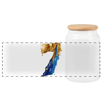 NO. 7 NUMBER 7 COOL 7TH BIRTHDAY - Panoramic Cookie Jar with Wooden Lid - white - Front