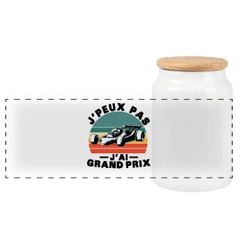 Je peux pas J'ai grand prix - Boîte à biscuits avec couvercle en bois - blanc - Devant