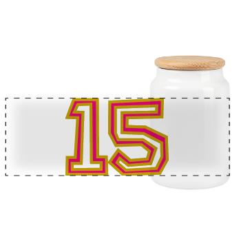 15. 15 ANS. 15e ANNIVERSAIRE. ANNIVERSAIRE 15 ANS. - Boîte à biscuits avec couvercle en bois - blanc - Devant