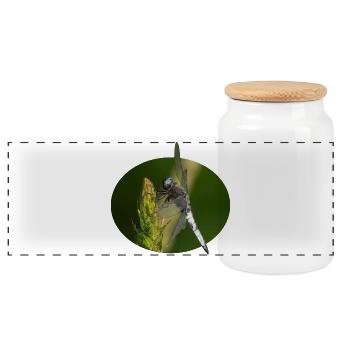 Libelle - Panorama Keksdose mit Holzdeckel - Weiß - Vorne