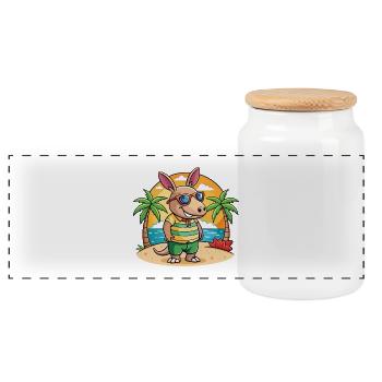 Aardvark Funny Cartoon Summer Beach Sunglasses - Panoramic Cookie Jar with Wooden Lid - white - Front
