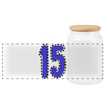 15. 15 ANS. 15e ANNIVERSAIRE. ANNIVERSAIRE 15 ANS. - Boîte à biscuits avec couvercle en bois - blanc - Devant