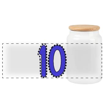 10. 10 YEARS. 10th ANNIVERSARY. 10 YEAR ANNIVERSARY. - Panoramic Cookie Jar with Wooden Lid - white - Front