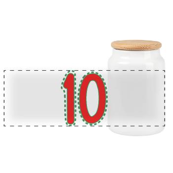 10. 10 YEARS. 10th ANNIVERSARY. 10 YEAR ANNIVERSARY. - Panoramic Cookie Jar with Wooden Lid - white - Front