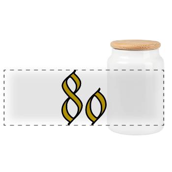 80. 80 ANS. 80e ANNIVERSAIRE. ANNIVERSAIRE 80 ANS. - Boîte à biscuits avec couvercle en bois - blanc - Devant