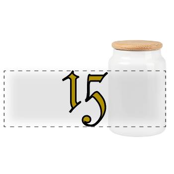 15. 15 ANS. 15e ANNIVERSAIRE. ANNIVERSAIRE 15 ANS. - Boîte à biscuits avec couvercle en bois - blanc - Devant