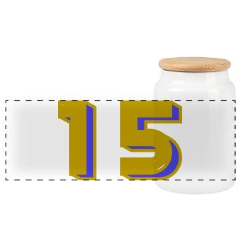 15. 15 ANS. 15e ANNIVERSAIRE. ANNIVERSAIRE 15 ANS. - Boîte à biscuits avec couvercle en bois - blanc - Devant
