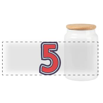 5. 5 ANS. 5e ANNIVERSAIRE. ANNIVERSAIRE 5 ANS - Boîte à biscuits avec couvercle en bois - blanc - Devant