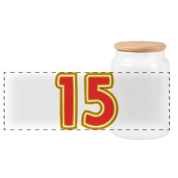15. 15 ANS. 15e ANNIVERSAIRE. ANNIVERSAIRE 15 ANS. - Boîte à biscuits avec couvercle en bois - blanc - Devant
