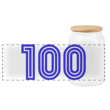 100. 100 ANS. 100e ANNIVERSAIRE. ANNIVERSAIRE 100 - Boîte à biscuits avec couvercle en bois - blanc - Devant
