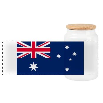 Australien - Panorama Keksdose mit Holzdeckel - Weiß - Vorne