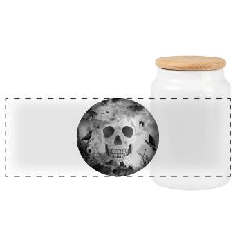 Gothic black dark GOTH - Panorama Keksdose mit Holzdeckel - Weiß - Vorne