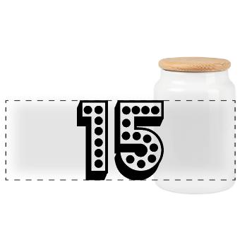15. 15 YEARS. 15th BIRTHDAY. 15 YEARS BIRTHDAY. - Panoramic Cookie Jar with Wooden Lid - white - Front