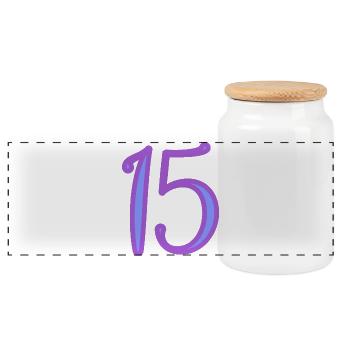 15. 15 ANS. 15e ANNIVERSAIRE. ANNIVERSAIRE 15 ANS. - Boîte à biscuits avec couvercle en bois - blanc - Devant