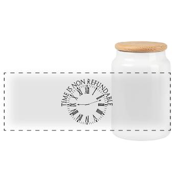 Le temps n’est pas remboursable - Boîte à biscuits avec couvercle en bois - blanc - Devant