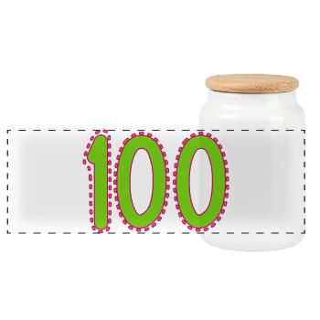 100. 100 ANS. 100e ANNIVERSAIRE. ANNIVERSAIRE 100 - Boîte à biscuits avec couvercle en bois - blanc - Devant
