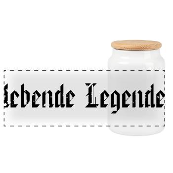 Lebende Legende Spruch lustig Geschenk - Panorama Keksdose mit Holzdeckel - Weiß - Vorne