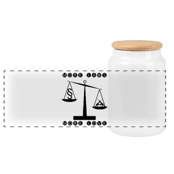 Plus de lois, plus d’amour - moins d’armes - Boîte à biscuits avec couvercle en bois - blanc - Devant