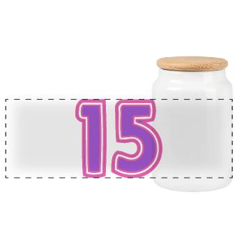 15. 15 YEARS. 15th ANNIVERSARY. 15 YEAR ANNIVERSARY. - Panoramic Cookie Jar with Wooden Lid - white - Front