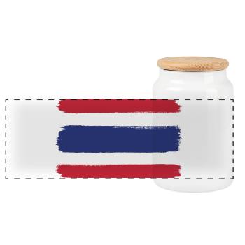 Drapeau de la Thaïlande look utilisé - Boîte à biscuits avec couvercle en bois - blanc - Devant