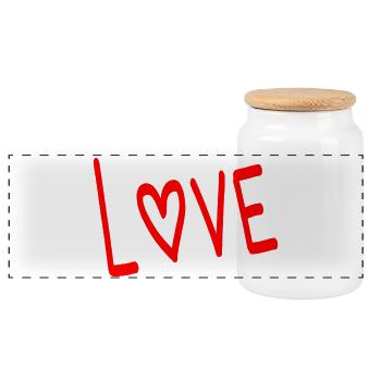 VALENTINSTAG. ICH LIEBE DICH. ICH LIEBE DICH. LIEBE. LIEBE - Panorama Keksdose mit Holzdeckel - Weiß - Vorne