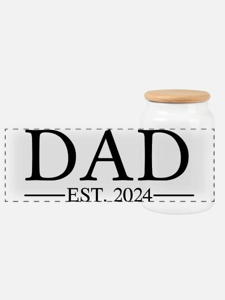 Dad EST 2024 - Panorama Keksdose mit Holzdeckel - Weiß