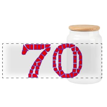 70. 70 ANS. 70e ANNIVERSAIRE. ANNIVERSAIRE 70 ANS. - Boîte à biscuits avec couvercle en bois - blanc - Devant