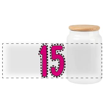 15. 15 ANS. 15e ANNIVERSAIRE. ANNIVERSAIRE 15 ANS. - Boîte à biscuits avec couvercle en bois - blanc - Devant