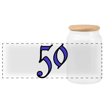 50. 50 ANS. 50e ANNIVERSAIRE. ANNIVERSAIRE 50 ANS. - Boîte à biscuits avec couvercle en bois - blanc - Devant