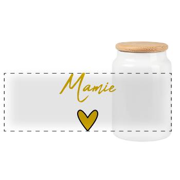 MAMIE. MAMAN. GRAND-MERE. FÊTE DES MÈRES - Boîte à biscuits avec couvercle en bois - blanc - Devant