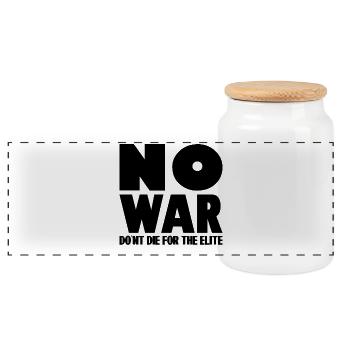 PAS DE GUERRE Ne mourez pas pour l’élite - Boîte à biscuits avec couvercle en bois - blanc - Devant