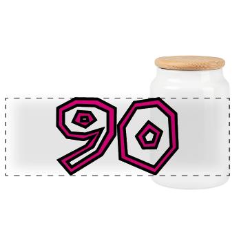 90. 90 ANS. 90e ANNIVERSAIRE. ANNIVERSAIRE 90 ANS. - Boîte à biscuits avec couvercle en bois - blanc - Devant