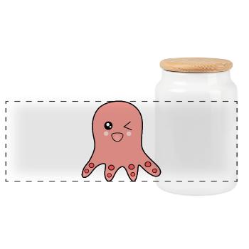 Poulpe animaux marins - Boîte à biscuits avec couvercle en bois - blanc - Devant