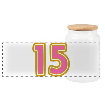 15. 15 ANS. 15e ANNIVERSAIRE. ANNIVERSAIRE 15 ANS. - Boîte à biscuits avec couvercle en bois - blanc - Devant