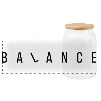Balance - Schlicht und Aussagekräftig - Panorama Keksdose mit Holzdeckel - Weiß - Vorne