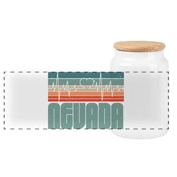 Retro Nevada USA Staat Amerika Nevadan Carson City - Panorama Keksdose mit Holzdeckel - Weiß - Vorne