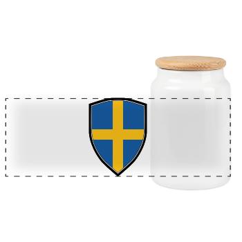 SWEDEN FLAG SHIELD - Boîte à biscuits avec couvercle en bois - blanc - Devant