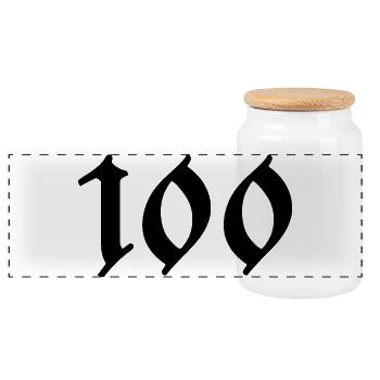 100. 100 YEARS. 100th ANNIVERSARY. BIRTHDAY 100 - Panoramic Cookie Jar with Wooden Lid - white - Front