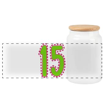 15. 15 ANS. 15e ANNIVERSAIRE. ANNIVERSAIRE 15 ANS. - Boîte à biscuits avec couvercle en bois - blanc - Devant