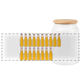 18 Beer Bottles - Beer - 18 Years - 18th Birthday - Panoramic Cookie Jar with Wooden Lid - white - Front
