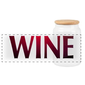 WINE - Panorama Keksdose mit Holzdeckel - Weiß - Vorne