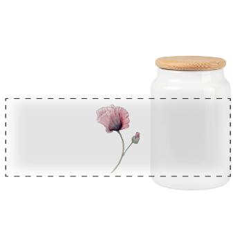 Blume - Panorama Keksdose mit Holzdeckel - Weiß - Vorne