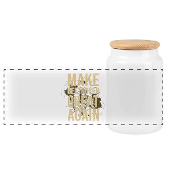 Beethoven - Panoramic Cookie Jar with Wooden Lid - white - Front