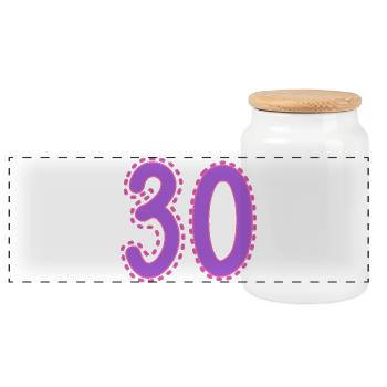 30. 30 ANS. 30e ANNIVERSAIRE. ANNIVERSAIRE 30 ANS. - Boîte à biscuits avec couvercle en bois - blanc - Devant