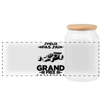 Je Peux Pas J'ai Grand Prix - Boîte à biscuits avec couvercle en bois - blanc - Devant
