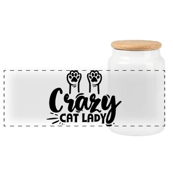 Cat Lover - Boîte à biscuits avec couvercle en bois - blanc - Devant