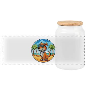 Polnische Jagdhund Hund Rasse Cartoon Sonnenbrille - Panorama Keksdose mit Holzdeckel - Weiß - Vorne