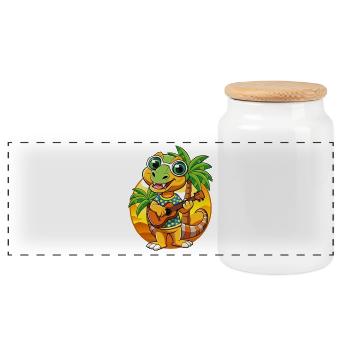 Lustige Schlange Sommer Strand Sonnenbrille Hawaiianisch - Panorama Keksdose mit Holzdeckel - Weiß - Vorne